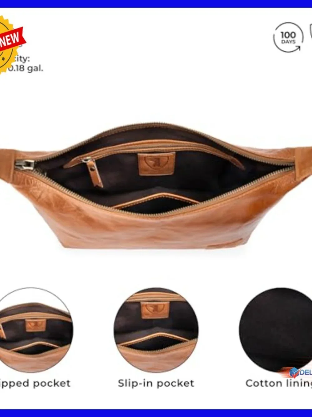 Genuine Leather Hobo Shoulder Bag with Detachable Strap, Top Handle